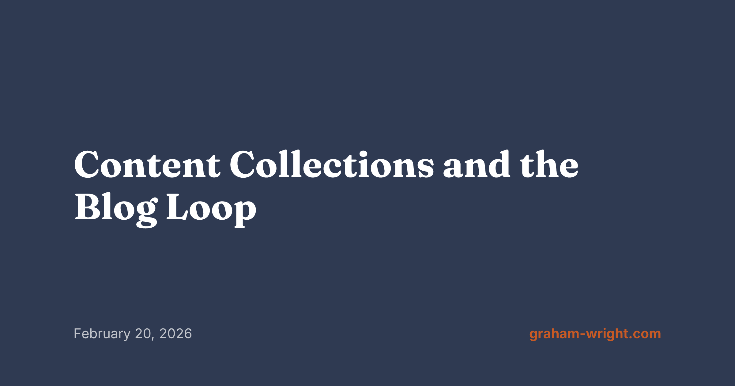 Content Collections and the Blog Loop | Graham Wright